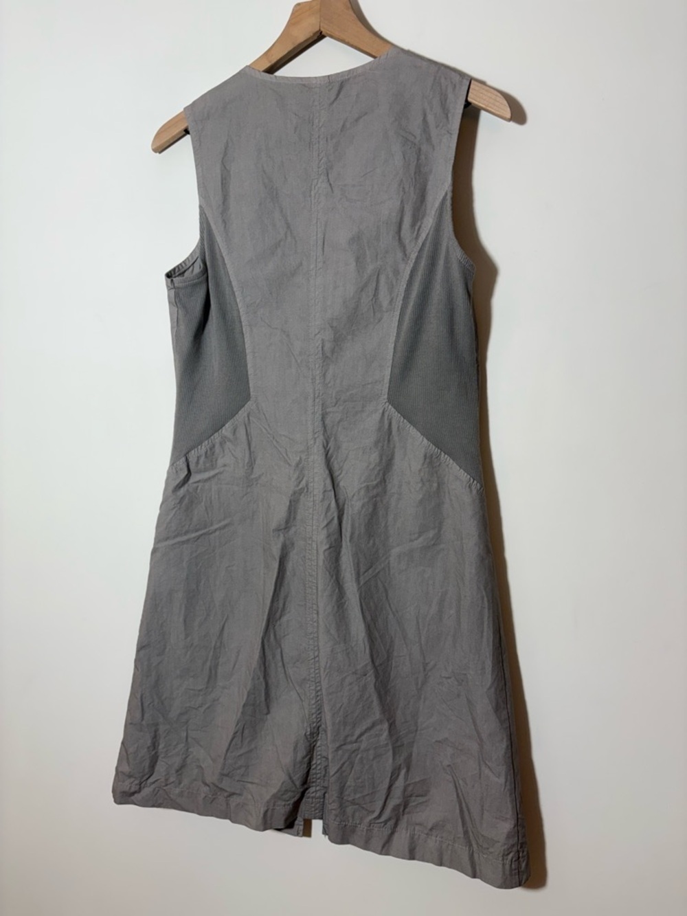 Inizio Onz Italy Zip Up Sleeveless Mini Dress Sz M Gray Lagenlook - Picture 6 of 7